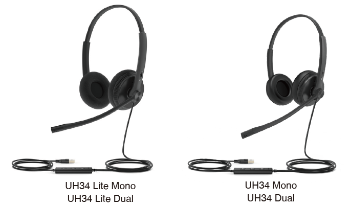 UH34 Mono e Dual (almofada de couro sintético) e UH34 Lite Mono e Dual (almofada de espuma)