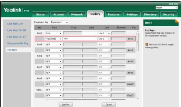 Configuração de correio de voz na interface web