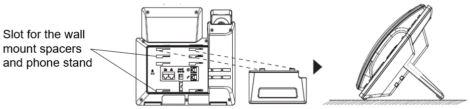Suporte de mesa e encaixes para montagem em parede