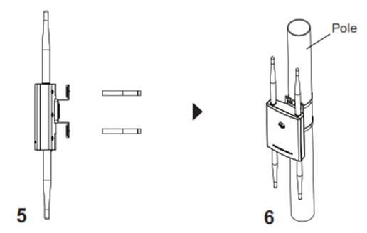 Instruções de montagem em poste do GWN76xxLR