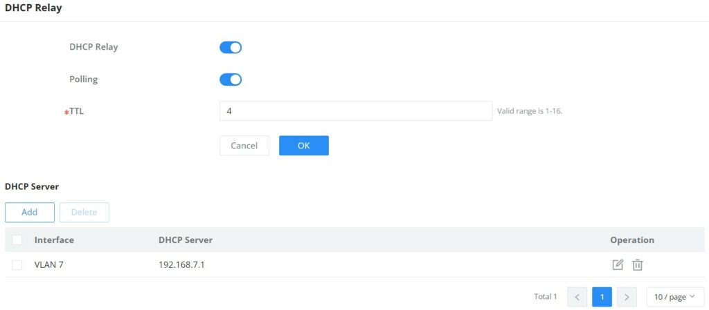 Configuração de DHCP Relay