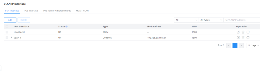 Interface IP VLAN no GWN780x Pro