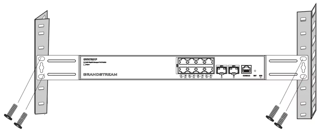 Instalação do GWN7813P em rack - Passo 2