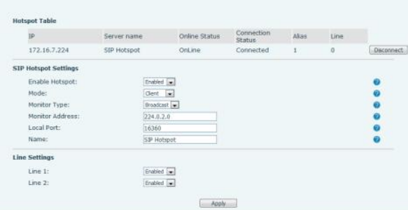 Configuração do cliente Hotspot SIP na interface web