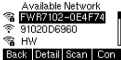 Tela de conexão Wi-Fi