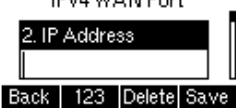 Configurações de IP estático na interface do telefone