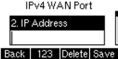 Configurações de IP estático na interface do telefone