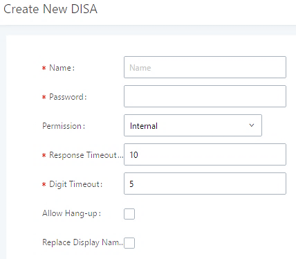 Create New DISA