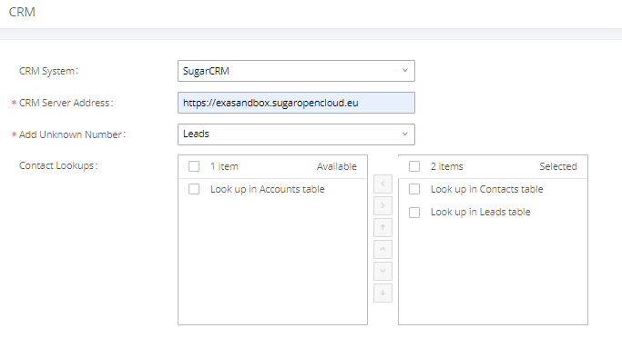 SugarCRM Basic Settings