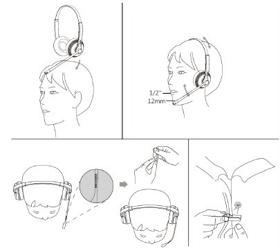 Ajuste e uso do headset UH34