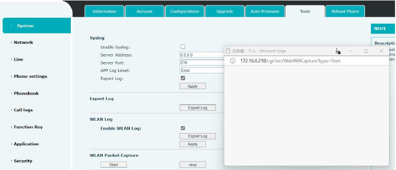 Interface de Captura de Pacotes de Rede
