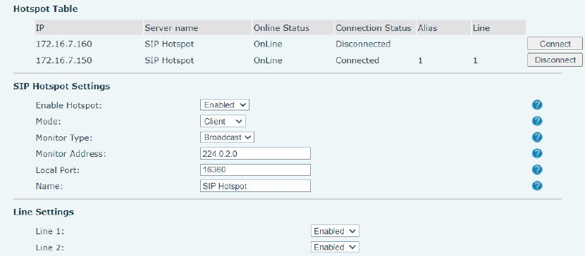 Configuração do cliente SIP Hotspot na interface web