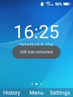 Disco USB conectado ao WP820