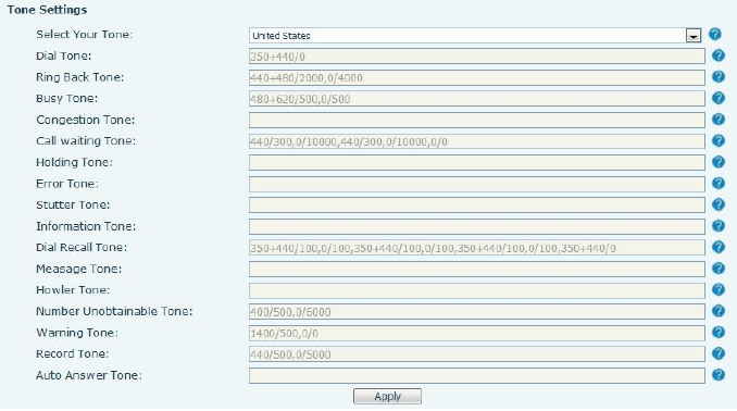 Configurações de Tom na Web