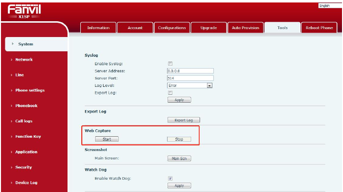 Captura de Tela para Diagnóstico de Problemas