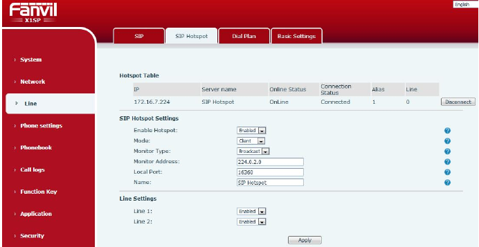 Configuração do Cliente SIP Hotspot