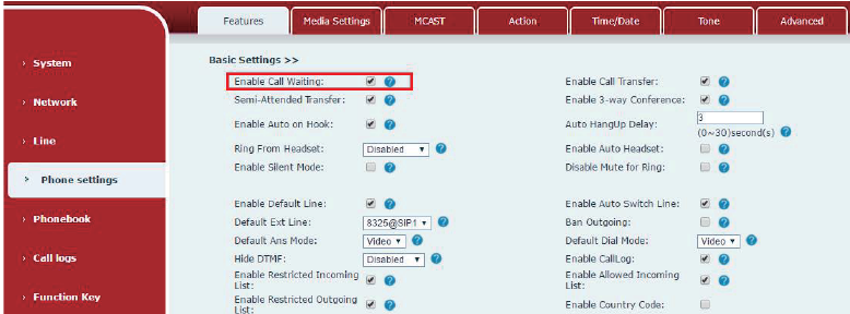 Configuração de Chamada em Espera na Web