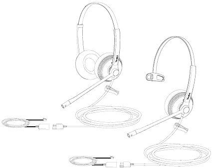 Headset Yealink YHS34 com cabo QD para RJ9