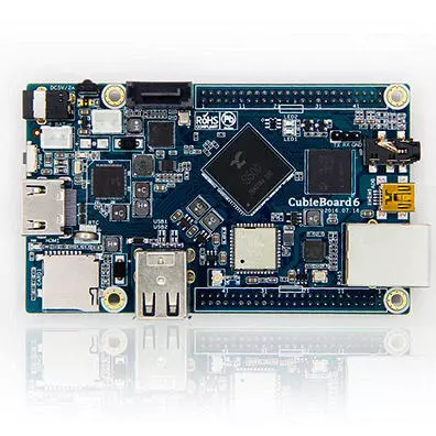 Cubieboard 6 S500 CubieTech Mini PC SOM Quad-Core ARM Cortex-A9 com 2GB LPDDR3 e 8GB eMMC