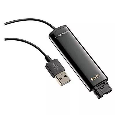 Processador de Áudio USB Plantronics DA70 com Adaptador QD para Headsets Corporativos