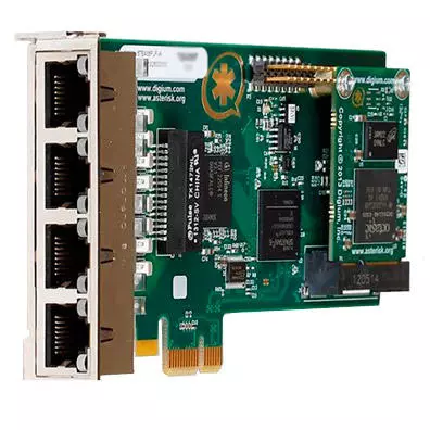 Placa E1 Digium TE405PF 4 Portas PCI 120 Canais Asterisk