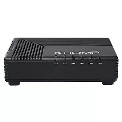 Gateway VoIP Khomp KAP 311 ATA 1 FXO + 1 FXS com 3 Portas Ethernet e Bypass