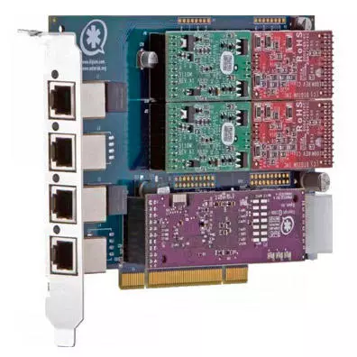 Placa Asterisk Digium TDM404B - 4 Portas FXO Analógicas PCI para Linux/Asterisk