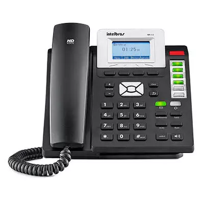 Telefone IP Intelbras TIP 210 com 3 Contas SIP, PoE e Display LCD