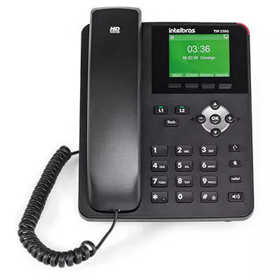 Telefone IP Intelbras TIP 235G - 2 Contas SIP, Gigabit Ethernet, PoE 802.3af e Display Colorido 2,8"