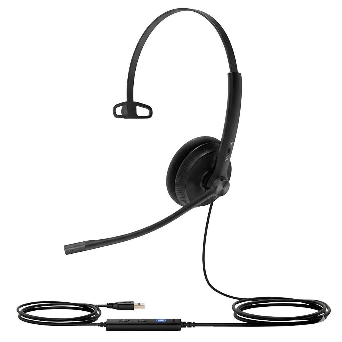Headset Yealink UH34 Mono UC com cabo USB-A fixo e controle de chamadas