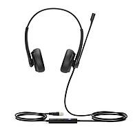 Foto 1 do produto Headset Yealink UH34 Dual Teams – 2 Fones, Couro Sintético