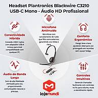 Foto 2 do produto Headset Plantronics Blackwire C3210 USB-C Monoauricular