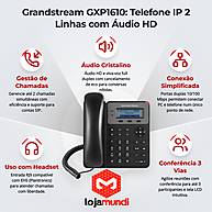 Foto 5 do produto Telefone IP Grandstream GXP1610 2 Contas SIP 2 Linhas LCD