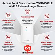Foto 2 do produto Access Point Grandstream GWN7660ELR Wi-Fi 6 AX3000 Externo