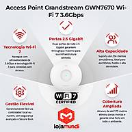Foto 6 do produto Access Point Grandstream GWN7670 Wi-Fi 7 Dual Band 3.6Gbps com 2x 2.5G PoE+