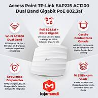 Foto 2 do produto Access Point TP-Link EAP225 AC1200 Dual Band Gigabit PoE 802.3af