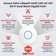 Foto 2 do produto Access Point Ubiquiti UniFi UAP-AC-HD Wave 2 Dual Band Gigabit PoE+ 802.11ac