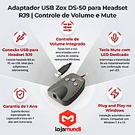 Foto 2 do produto Adaptador USB Zox DS-50 para Headset RJ9 com Controle de Volume e Mute