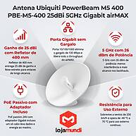 Foto 5 do produto Antena Ubiquiti PowerBeam M5 400 PBE-M5-400 25dBi 5GHz Gigabit airMAX