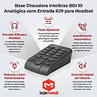 Foto 3 do produto Base Discadora Intelbras BDI 10 Analógica para Headset RJ9