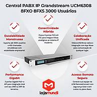 Foto 3 do produto Central PABX IP Grandstream UCM6308 8FXO 8FXS 3000 Usuários