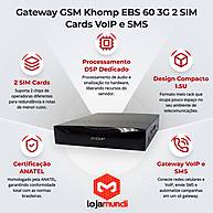 Foto 2 do produto Gateway GSM Khomp EBS 60 3G 2 SIM Cards VoIP SMS