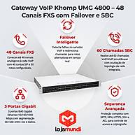 Foto 4 do produto Gateway VoIP Khomp UMG 4800 – 48 Canais FXS, Failover de Rotas e Chamadas SBC