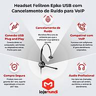 Foto 3 do produto Headset Felitron Epko USB com Cancelamento de Ruído para VoIP