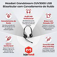 Foto 2 do produto Headset Grandstream GUV3000 USB Biauricular com Microfone de Cancelamento de Ruído