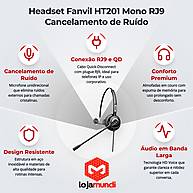 Foto 2 do produto Headset Monoauricular Fanvil HT201 RJ9 Cancelamento Ruído