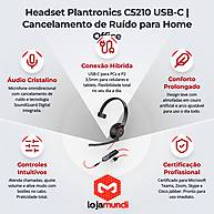 Foto 2 do produto Headset Plantronics C5210 Mono USB-C P2 Cancelamento Ruído