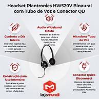 Foto 2 do produto Headset Plantronics EncorePro HW520V Binaural Over-the-head com Tubo de Voz e Conector QD