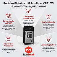 Foto 2 do produto Porteiro Eletrônico IP Intelbras XPE 1013 IP 13 Teclas com RFID e PoE