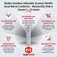 Foto 3 do produto Rádio Outdoor Mikrotik Groove 52HPn Dual Band 2.4/5GHz – RouterOS, PoE e Conector N-male